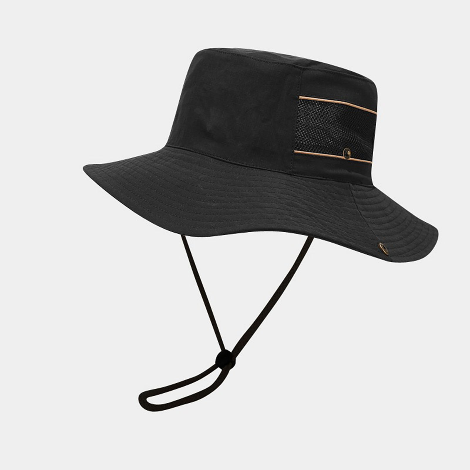 thumbnail image 2 of Sombrero boonie unisex de ala ancha - Cordón ajustable, ventilación de malla, plegable, protección contra el sol y la lluvia, mezcla de algodón, talla única (56-59 cm), 2 of 3
